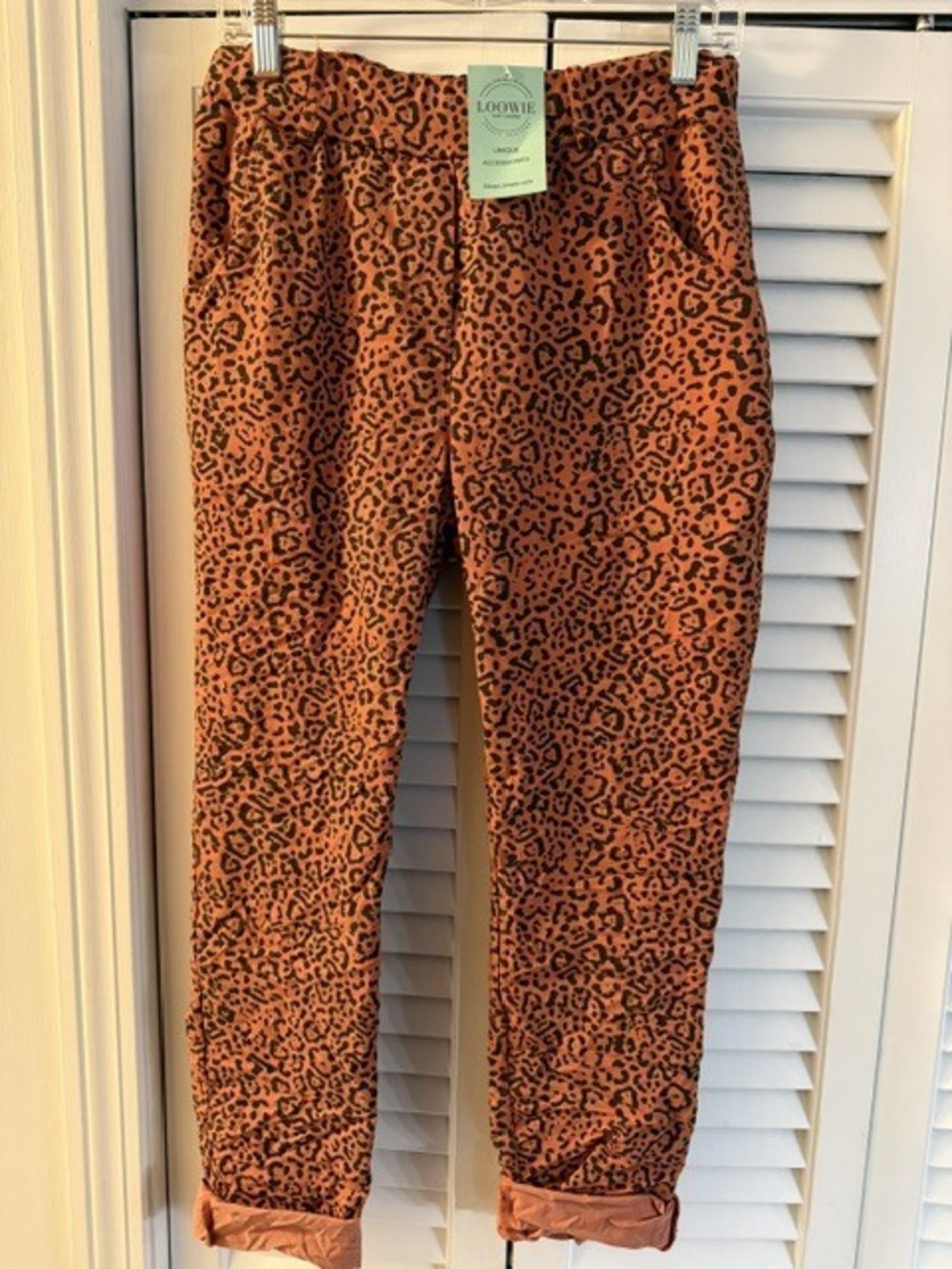 L560 G | Loowie Animal Print Stretch Pants | Rust | One Size S-L
